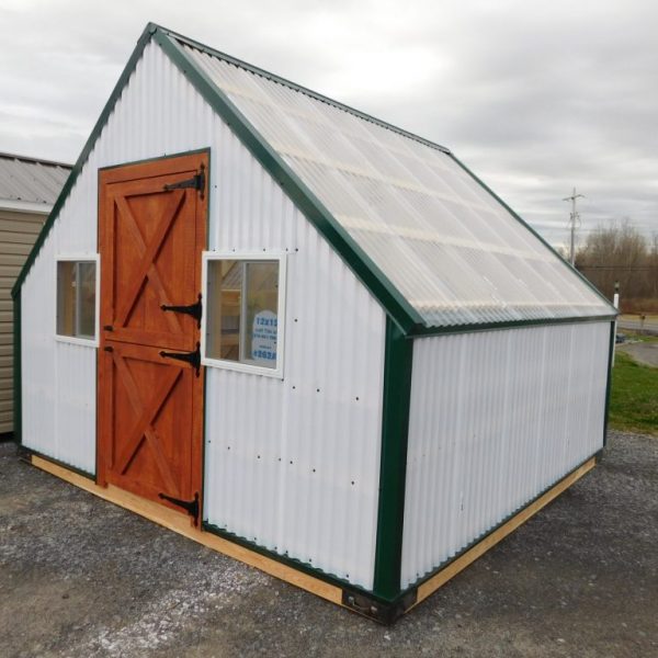 12x12 A-Frame Greenhouse display #262B free delivery first 100 miles